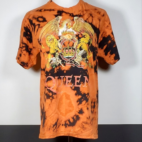 Queen Band Graphic Tee Reverse Tiedye Custom Piece - Picture 1 of 8